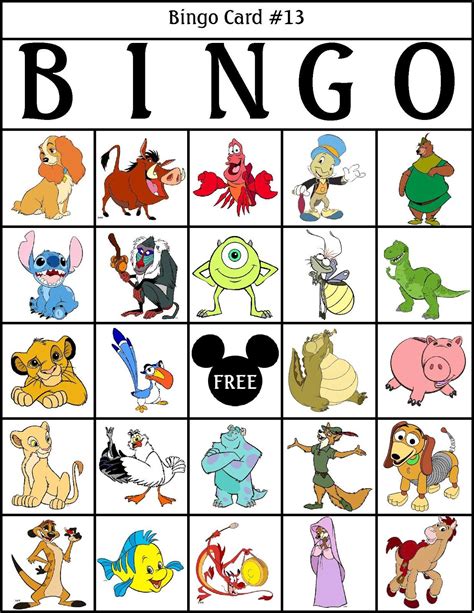 Disney Bingo Game Printable