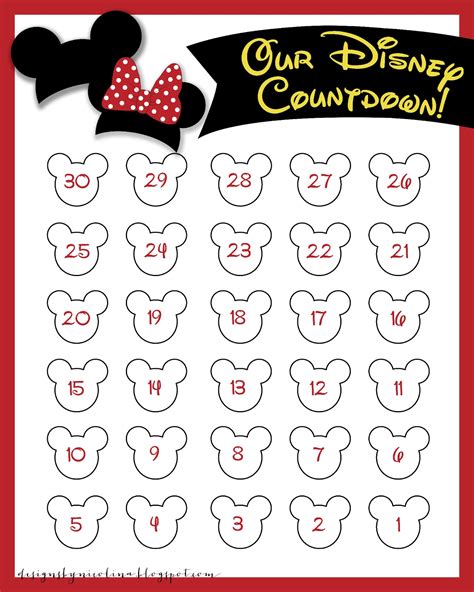 Disney Countdown Printable
