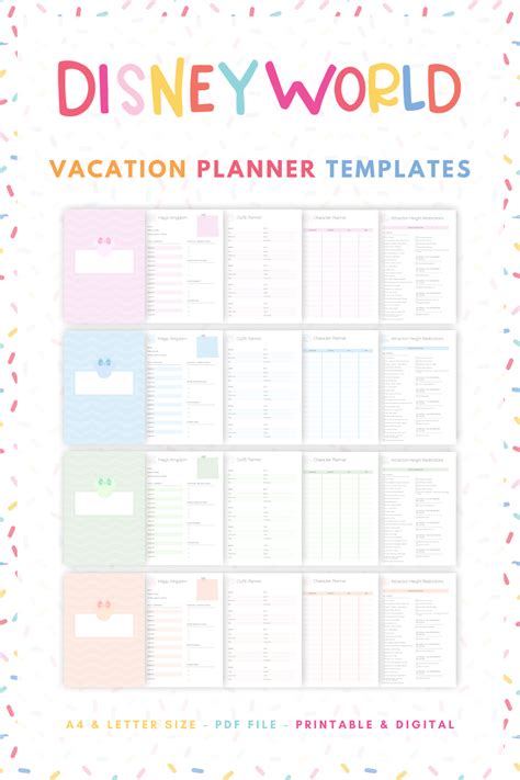 Disney World Vacation Planner Template