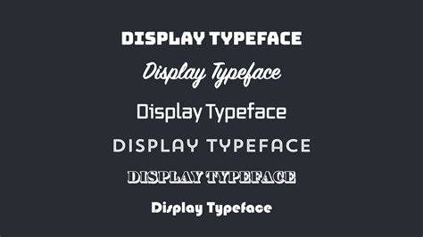 Display Typeface Example