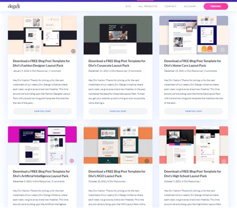 Divi Blog Template