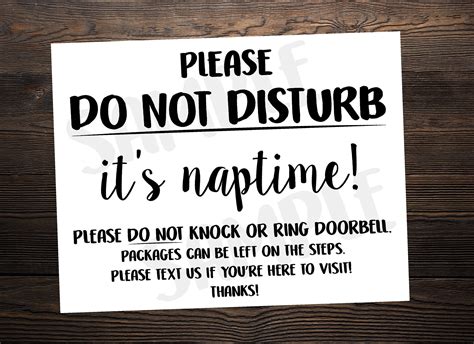 Do Not Disturb Baby Sleeping Sign Printable