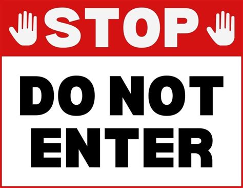 Do Not Enter Printable Sign