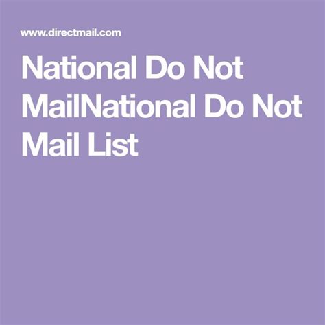Do Not Mail List For Catalogs