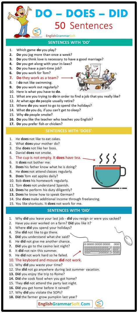 Do and does sentence examples