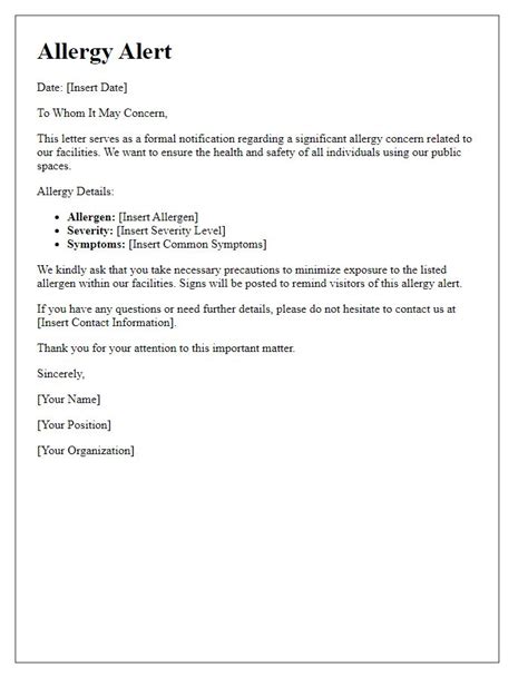 Doctor Allergy Letter Template