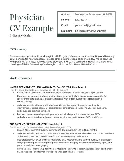 Doctor Resume Template