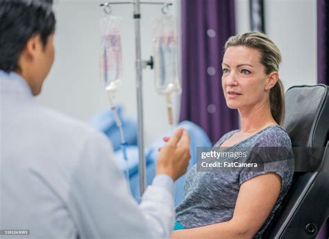 Doctor explaining IV drip to patient