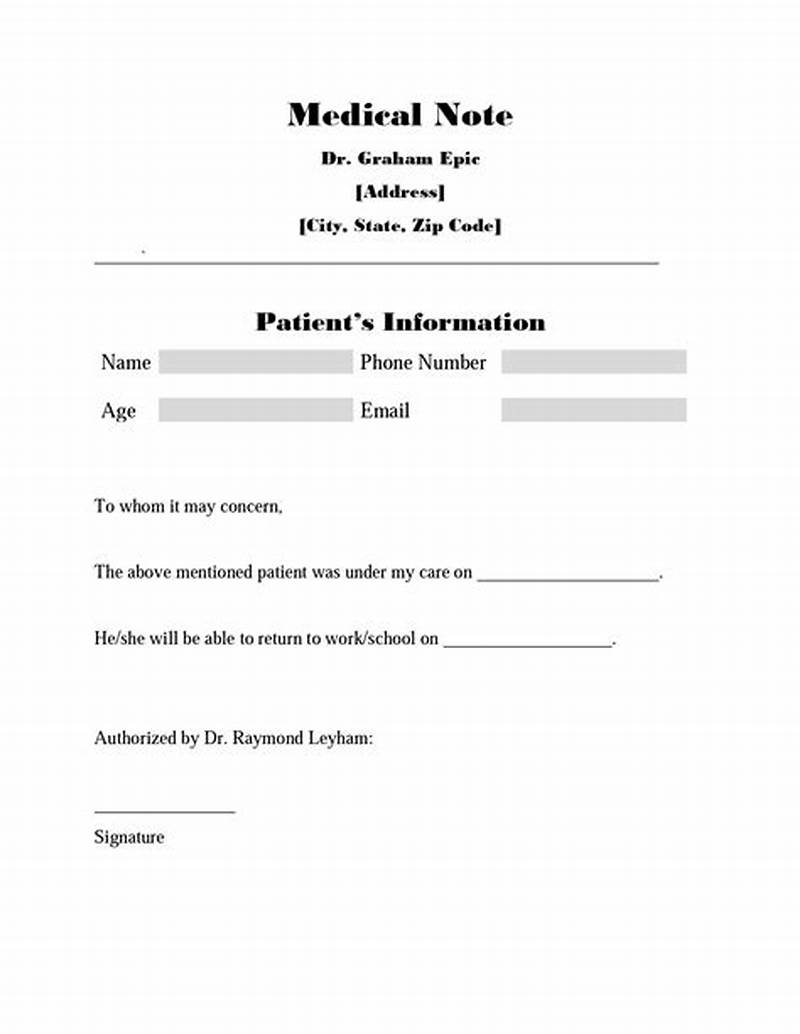 Doctors Note Printable