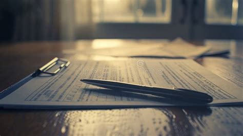 Document with a pen on a desk
