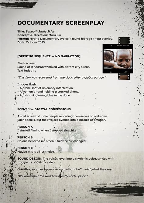 Documentary Screenplay Template