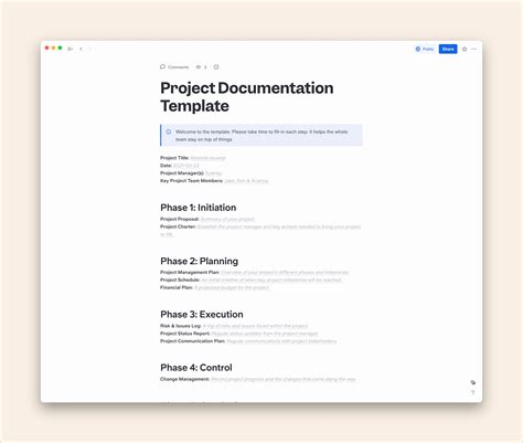 Documentation Template Free