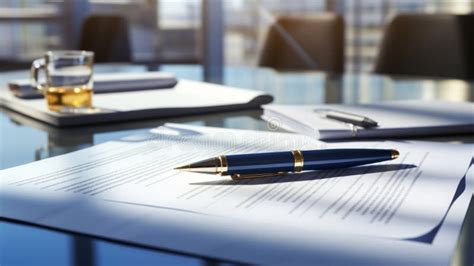 Documents and pen on a table