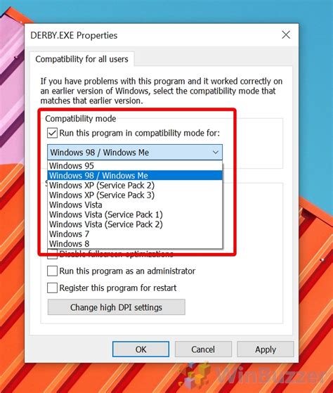 Does Windows 10 have a compatibility mode