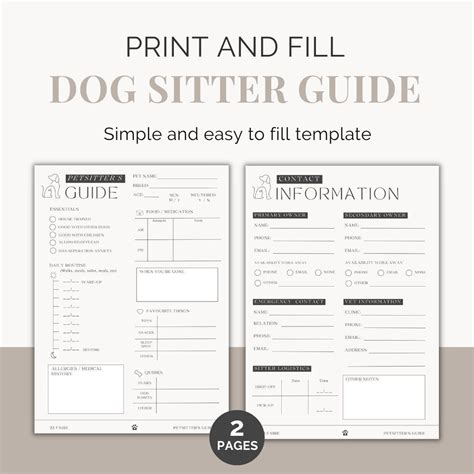 Dog Sitter Instructions Template