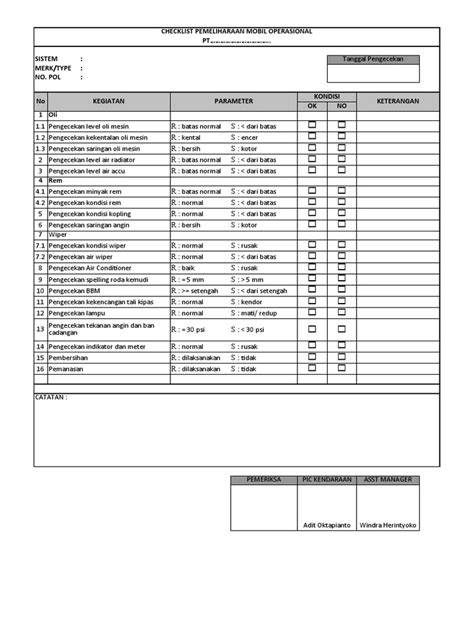 Dokumen Perbaikan Mobil