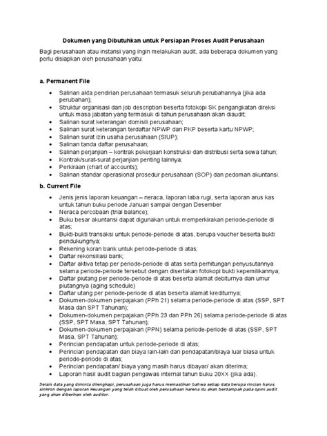 Dokumen yang Dibutuhkan