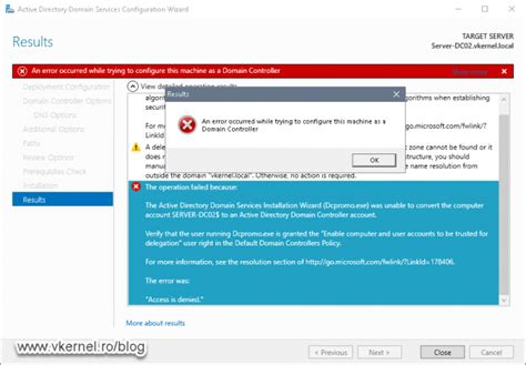 Domain Controller Promotion Access Denied Error