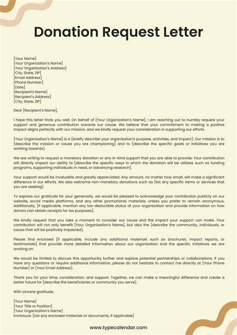 Donation Request Letter Template Word