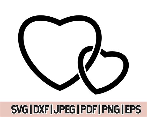 Double Heart Outline SVG