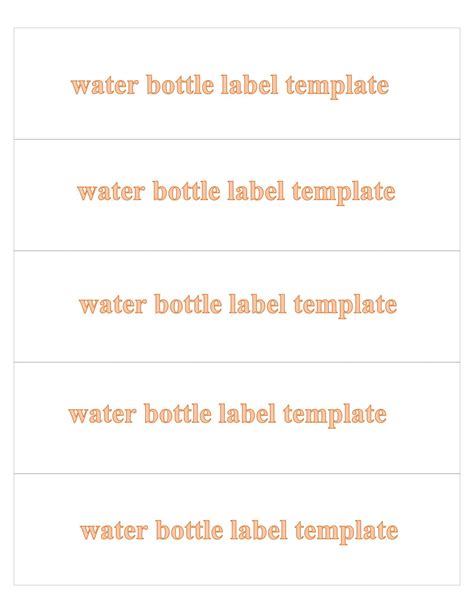 Downloadable Water Bottle Label Template Free Word
