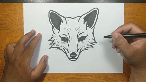 Drawing Of A Fox Head