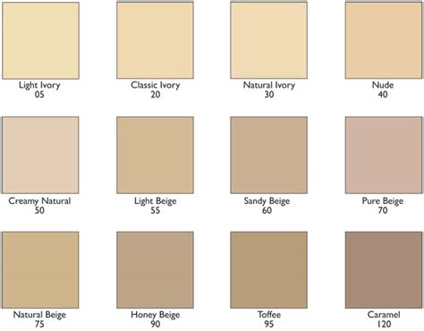 Dream Matte Mousse Colour Chart