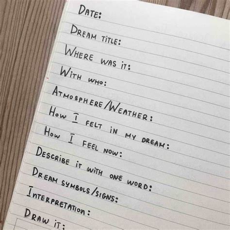Dream journal writing