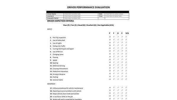 Driver Performance Training