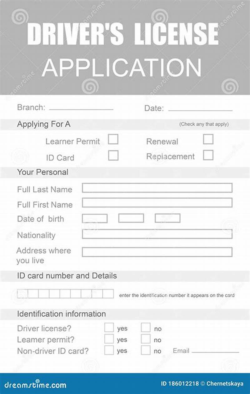 Drivers License Application Form
