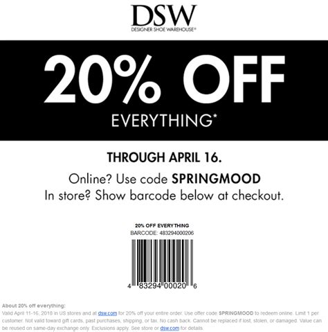 Dsw Shoe Coupons Printable