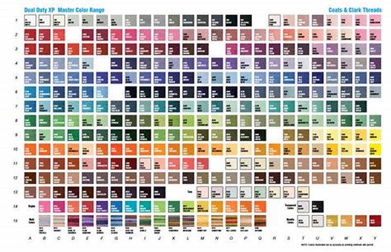 Dual Duty Thread Color Chart