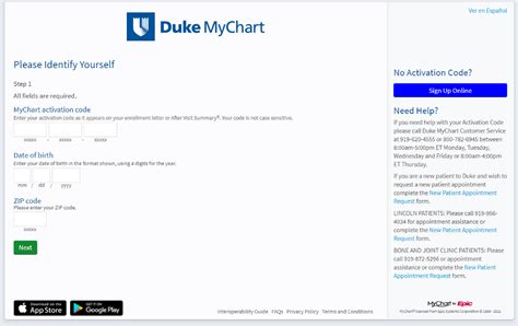 Duke My Chart Help