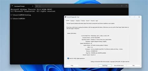 DxDiag Command Prompt