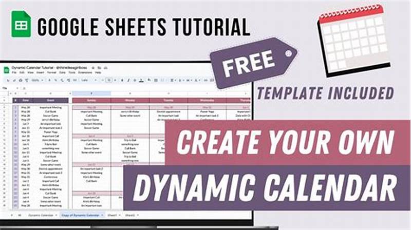 Dynamic Calendar Google Sheets Tutorial
