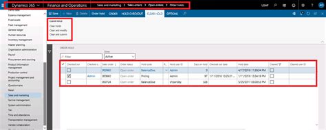 Dynamics 365 Order Hold