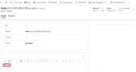 Dynamics 365 SLA Email Subject Empty