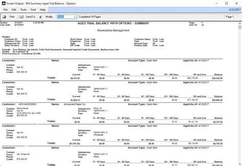 Dynamics GP Aged Trial Balance