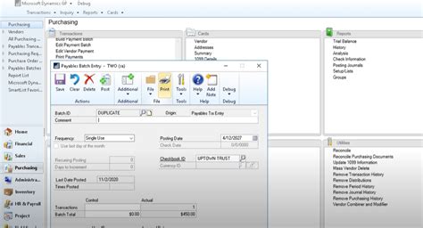 Dynamics GP Batch Posting Interruption