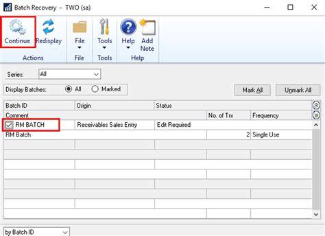 Dynamics GP Batch Recovery Window