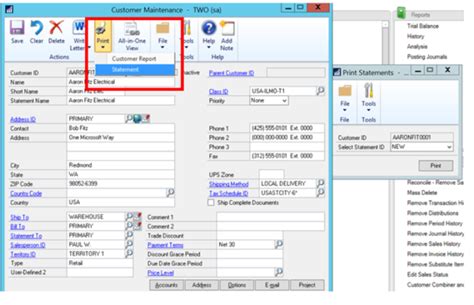 Dynamics GP Customer Maintenance