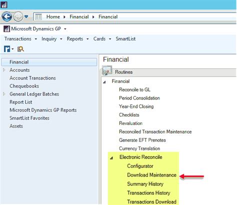 Dynamics GP Electronic Bank Reconciliation