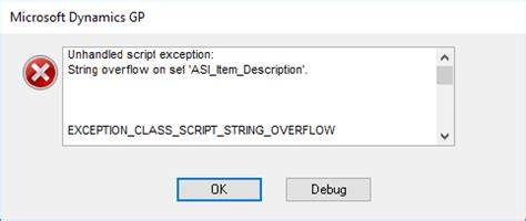 Dynamics GP Error