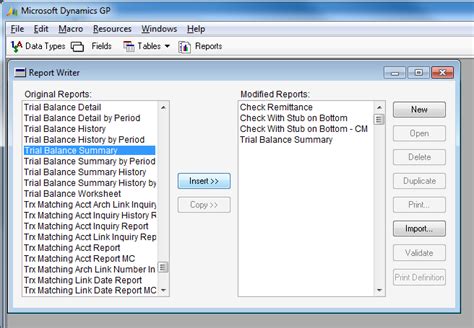 Dynamics GP Report Writer