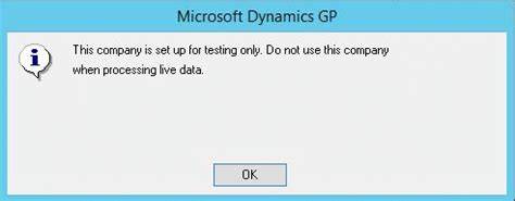 Dynamics GP Test Company Access Error