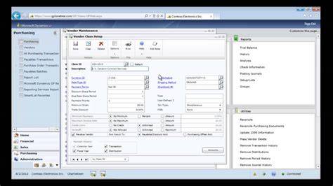 Vendor Setup Dynamics GP
