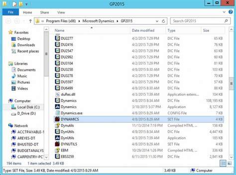 Dynamics GP file explorer
