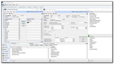 Dynamics GP main screen