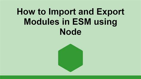 ESM import export