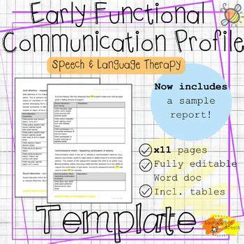 Early Functional Communication Profile Template